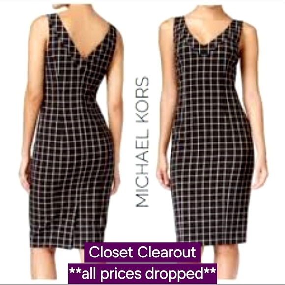 Michael Kors Dresses & Skirts - Michael Kors Black White Plaid Sheath Dress